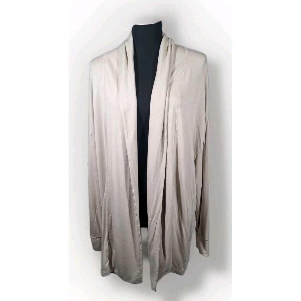 GapFit Womens XL Beige Open Front Draped Shawl Collar Cardigan Athleisure‎ Wrap